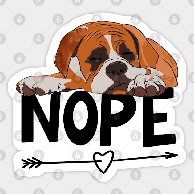 Boxer Dog Nope Sticker by Kudostees